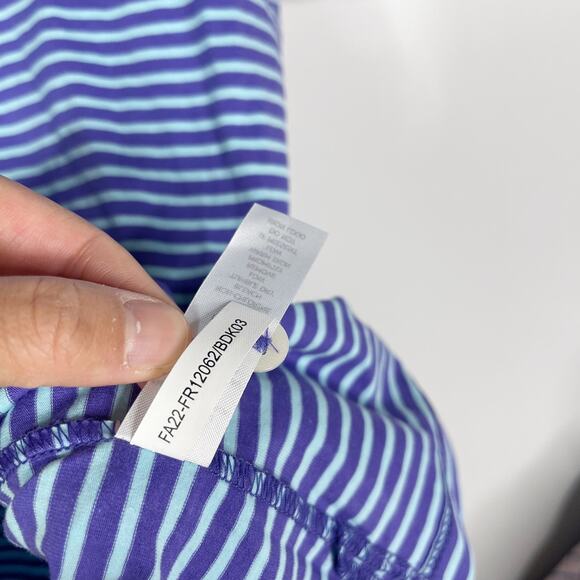 B Draddy M Purple Blue Stripe Pima Cotton Stretch Knit Polo Northwestern Wildcat - Picture 9 of 9